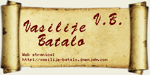 Vasilije Batalo vizit kartica